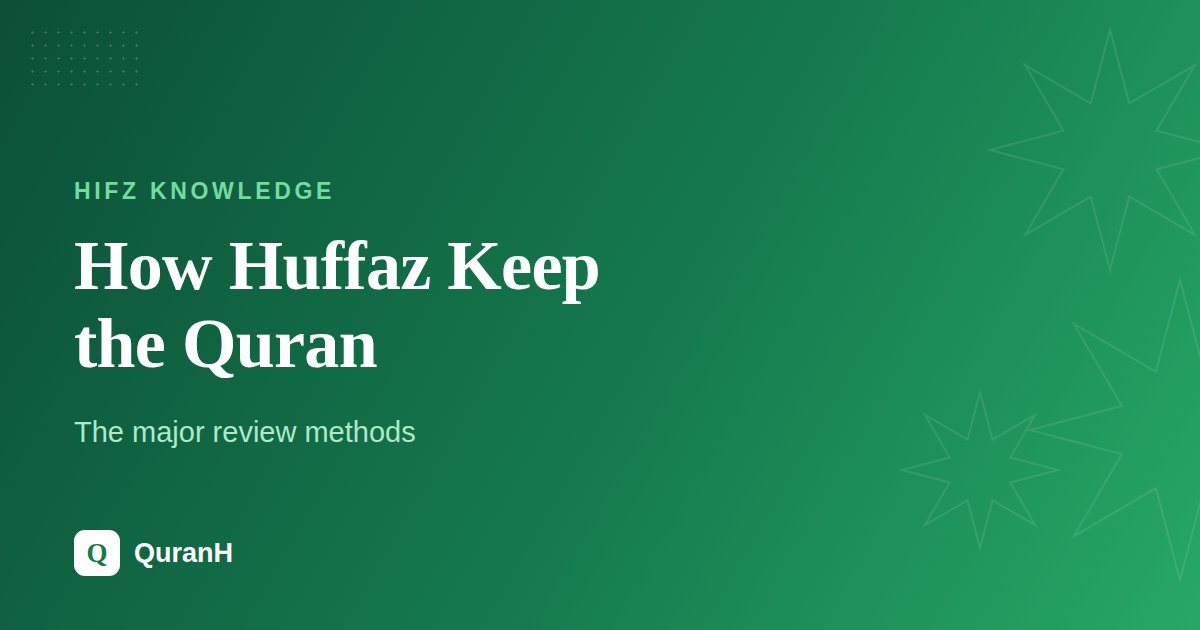 Cover image: review methods for Quran memorization